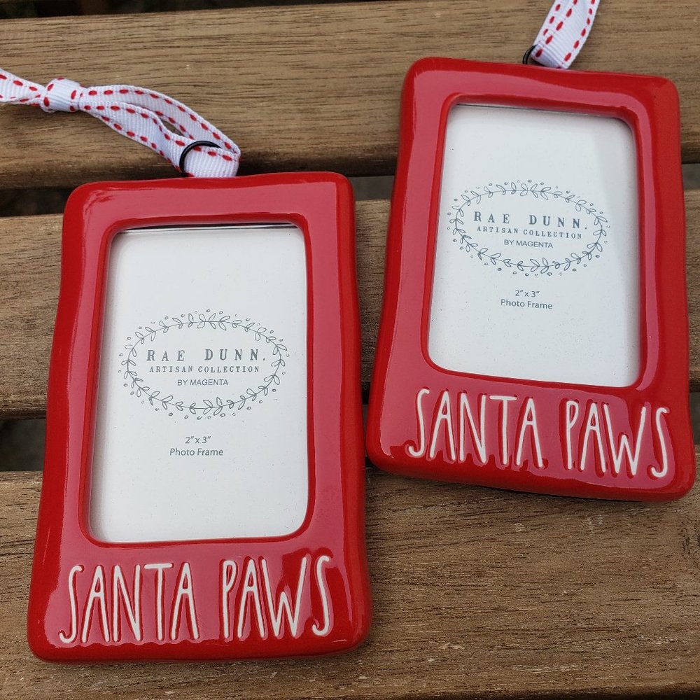 Rae Dunn SANTA PAWS Picture Frame Ornament NEW! - Picture 3 of 6